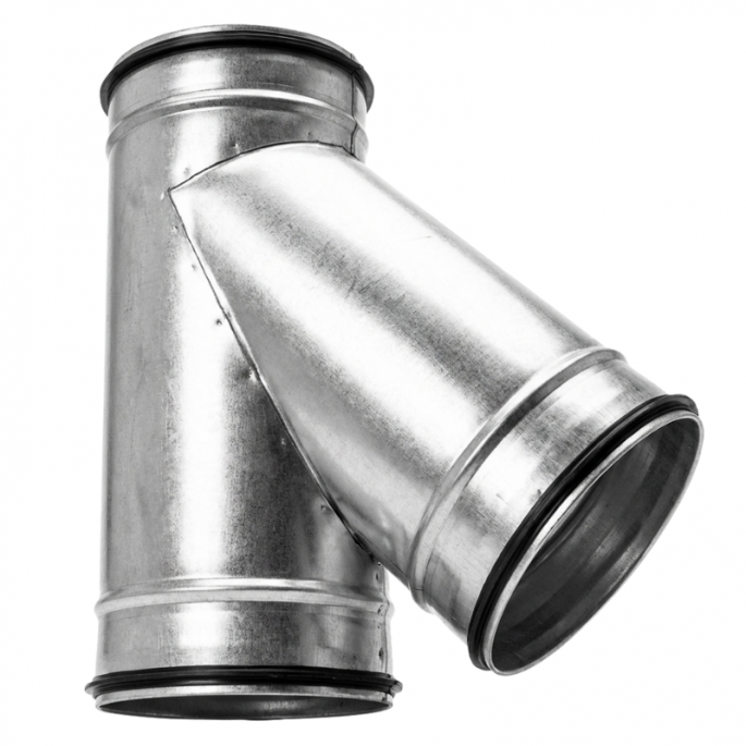 T-stuk  45° | diameter 250 mm | aftakking diameter 250 mm | SAFE