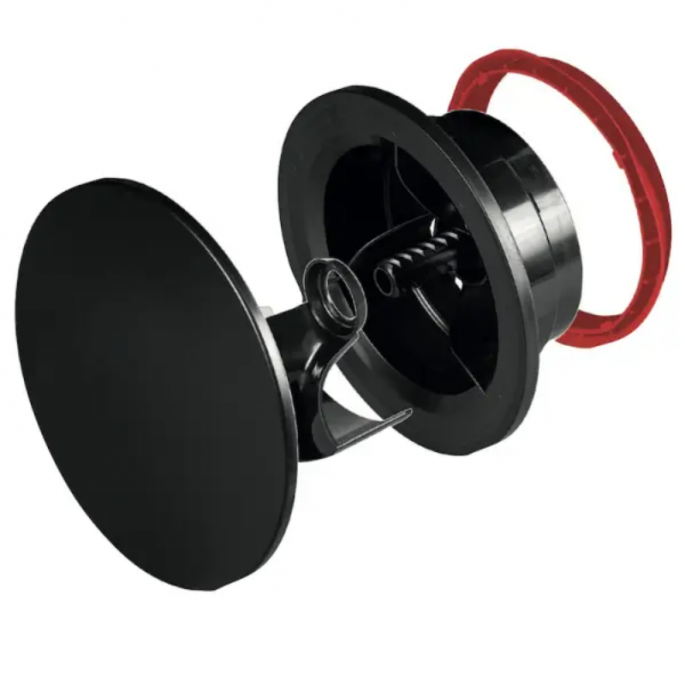 Whisper Designventiel 125mm kunststof - toevoer/afvoer - Zwart (Mat)