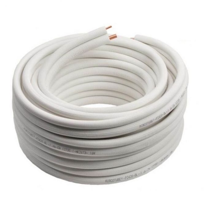 Koperen koelleiding, geïsoleerd duo (3/8 en 5/8 inch, lengte 25m) Koperen koelleiding, geïsoleerd duo (3/8 en 5/8 inch, lengte 25m)