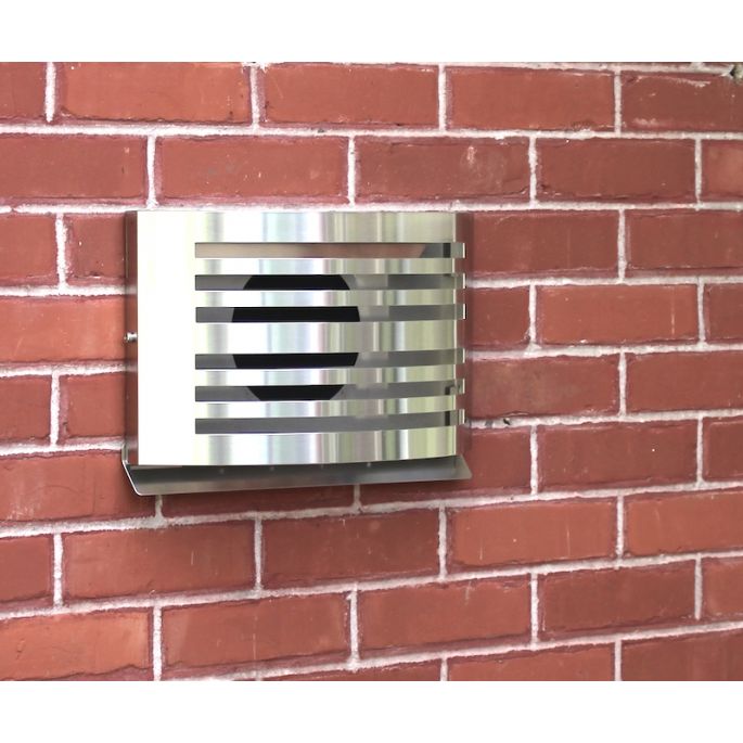 Design gevelkap PREMIUM LINE -ALFA- Ø 125mm met grofmazig gaas - RVS