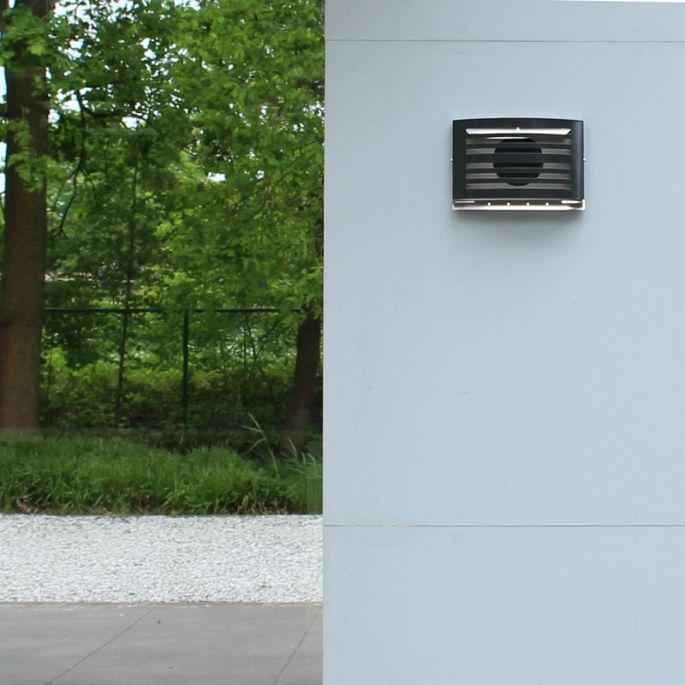 Design gevelkap PREMIUM LINE -ALFA- Ø 150mm met grofmazig gaas - ZWART RAL7021