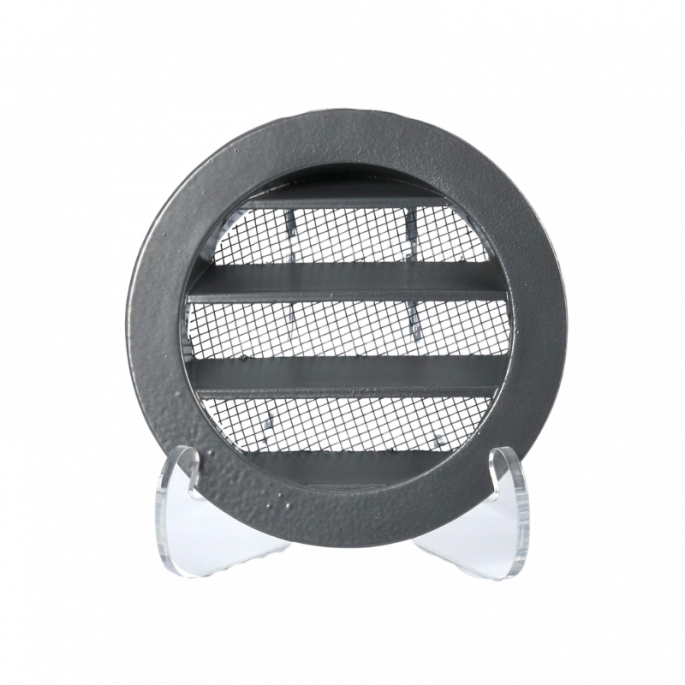 Rond buitenluchtrooster Ø 80mm aluminium met fijnmazig muggengaas Rond buitenluchtrooster Ø 80mm aluminium met fijnmazig muggengaas