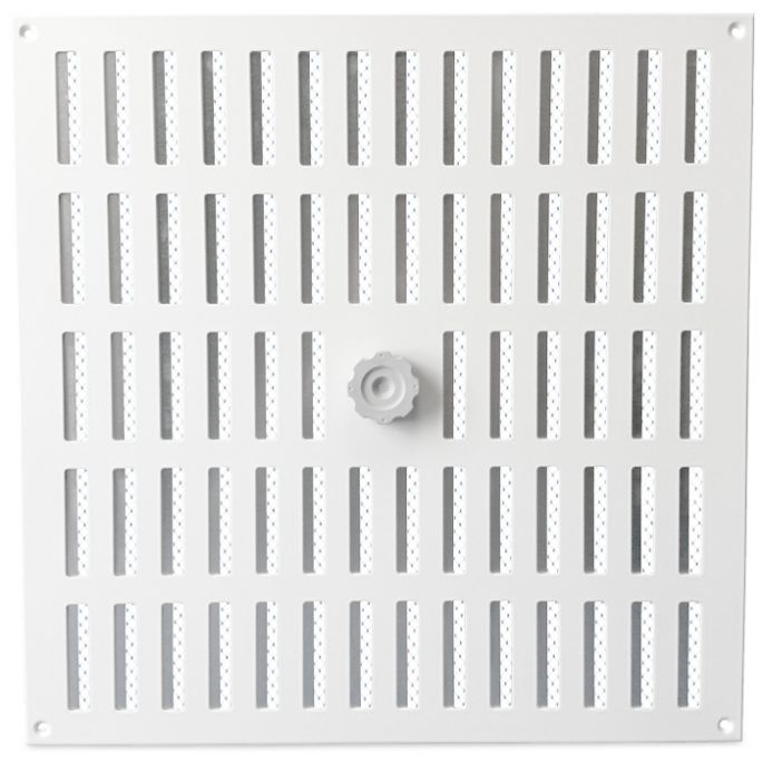 Aluminium afsluitbaar schuifrooster opbouw 350 x 350mm - WIT