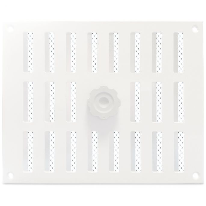 Aluminium afsluitbaar schuifrooster opbouw 245 x 195mm - WIT (3-2520W)