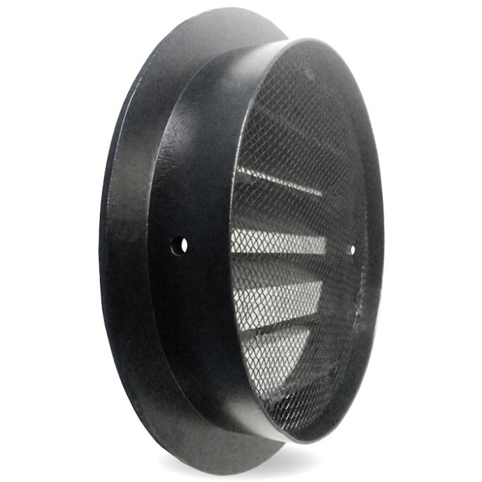 Rond buitenluchtrooster Ø 80mm aluminium met fijnmazig gaas - ZWART Rond buitenluchtrooster Ø 80mm aluminium met fijnmazig gaas - ZWART