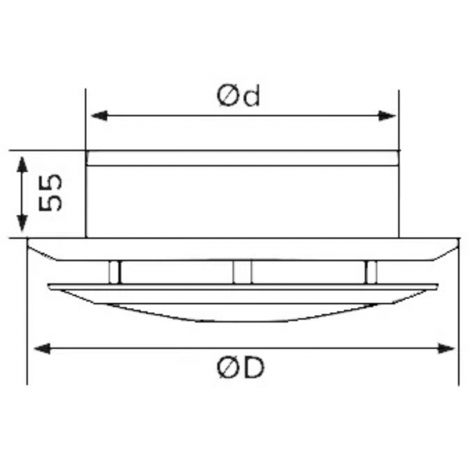 Kunststof verstelbaar luchtventiel | afvoer | diameter 125 mm | met flens