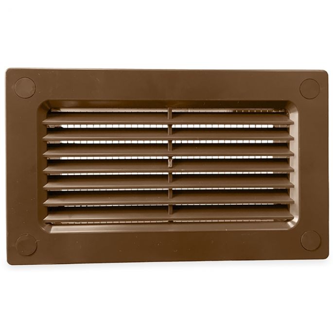Kunststof gevelklep (buiten toepassing) voor kanaal 110 x 55mm - BRUIN