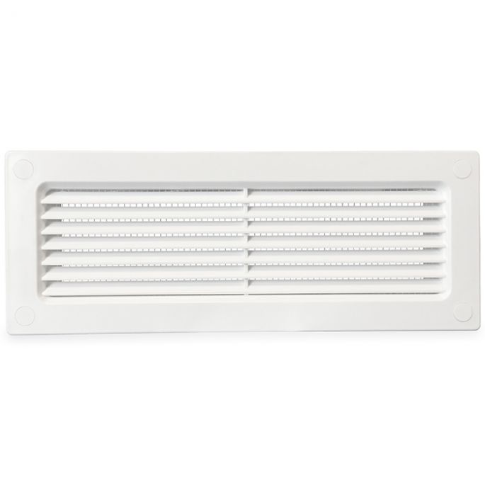 Kunststof gevelklep (buiten toepassing) voor kanaal 204 x 60mm - WIT Kunststof gevelklep (buiten toepassing) voor kanaal 204 x 60mm - WIT