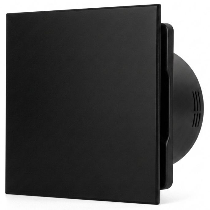 Whisper Pro-Design badkamerventilator - Ø100mm - met nalooptimer + vochtsensor - vlak kunststof - mat zwart - zwarte ventilator Whisper Pro-Design badkamerventilator - Ø100mm - met nalooptimer + vochtsensor - vlak kunststof - mat zwart - zwarte ventilator