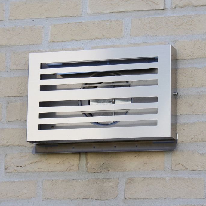 Design gevelkap PREMIUM LINE -BETA- Ø 125mm met grofmazig gaas - RVS