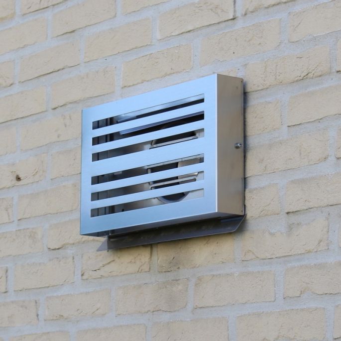 Design gevelkap PREMIUM LINE -BETA- Ø 100mm met grofmazig gaas - RVS