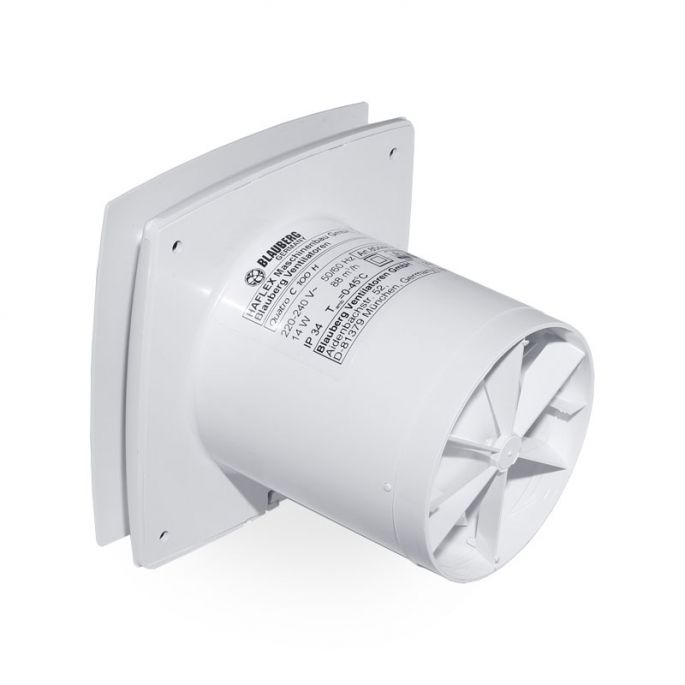 Blauberg Quatro C badkamerventilator - Ø100mm - MET TIMER + VOCHTSENSOR 