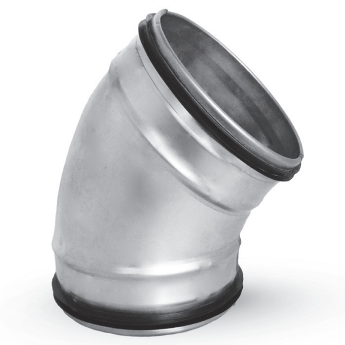 Bocht 45º | diameter 125 mm | geperst | SAFE Bocht 45º | diameter 125 mm | geperst | SAFE