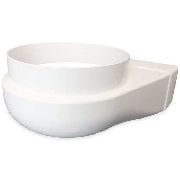 Kunststof lepelhoek voor kanaal 220 x 90mm naar Ø 150mm