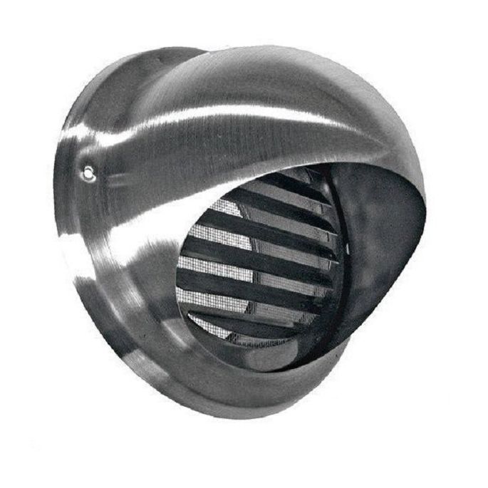 Bolrooster RVS Ø 160mm met schoepen en muggengaas