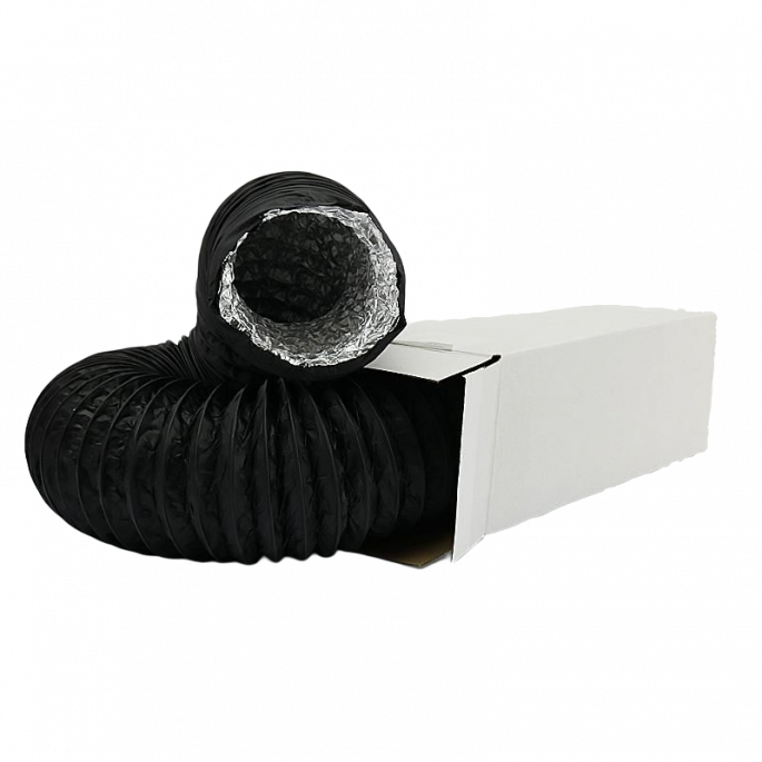 Flexibele ventilatieslang ongeïsoleerd | zwart | diameter 80mm | lengte 10 meter