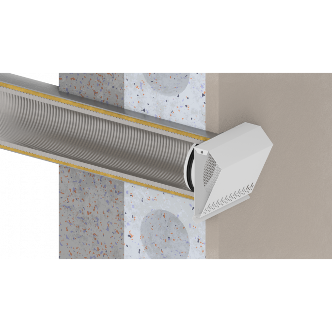 Whisper Luxe Design Gevelkap 160mm - Toevoer - Grafiet grijs Whisper Luxe Design Gevelkap 160mm - Toevoer - Grafiet grijs