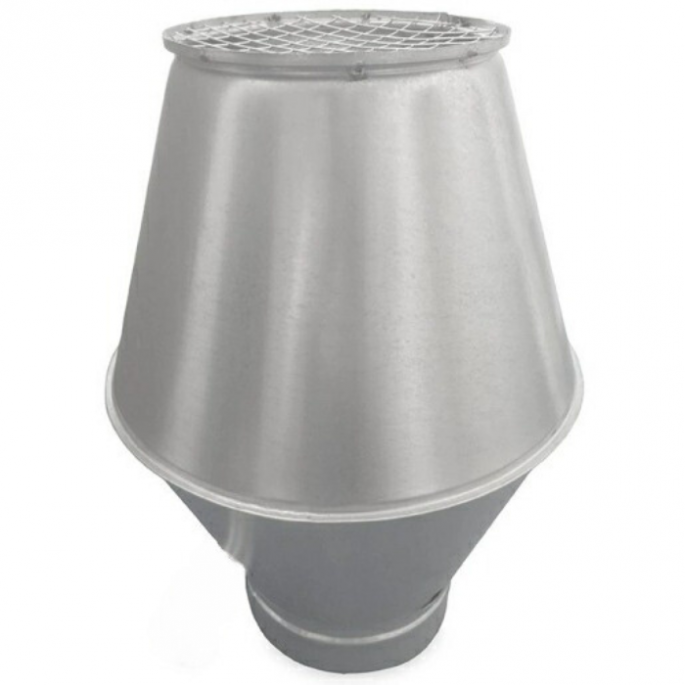 Deflectorkap Ø 125mm met aansluiting voor spirobuis Deflectorkap Ø 125mm met aansluiting voor spirobuis