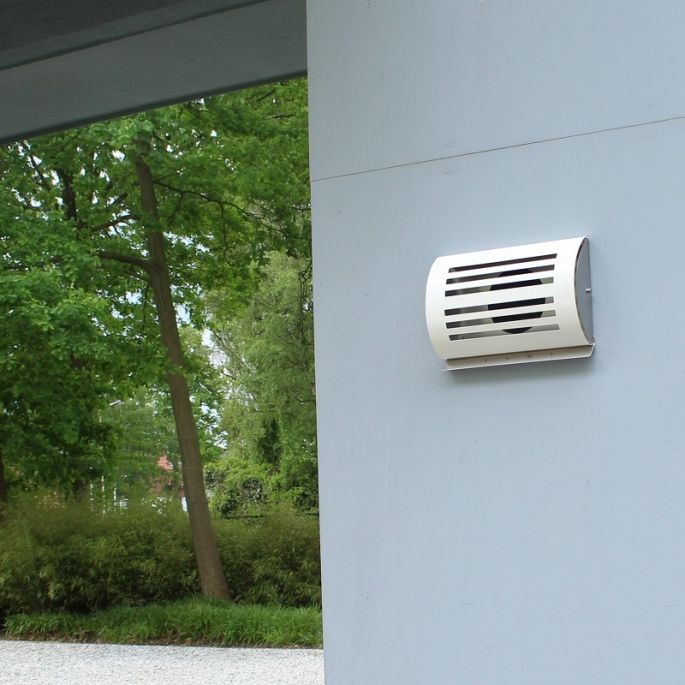 Design gevelkap PREMIUM LINE -DELTA- Ø 125mm met grofmazig gaas - WIT RAL9010