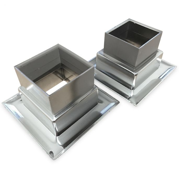 Vierkant deurrooster 29 x 29mm - kunststof chrome