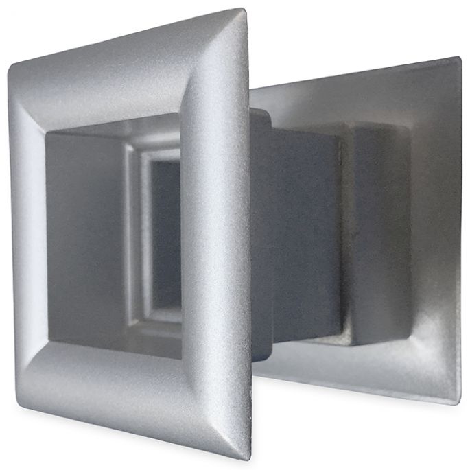 Vierkant deurrooster 29 x 29mm - kunststof metallic grijs