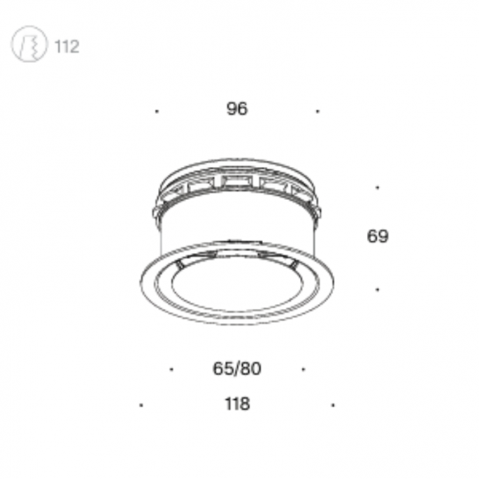 Pradovent - trim - Ø 100mm design ventiel (afvoer) - 50 m3/h - Zwart