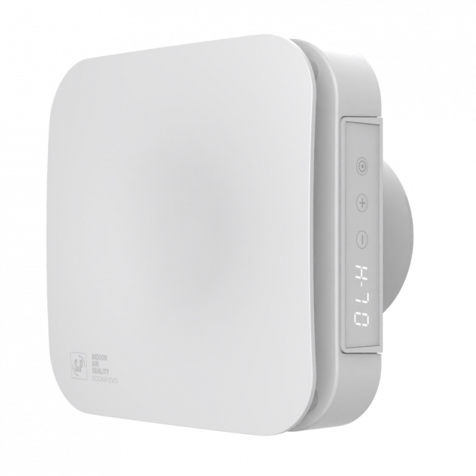 Badkamer/toilet ventilator Soler & Palau ECOAIR EVO ST - Ø 100mm - met nalooptimer - 100 m3/h