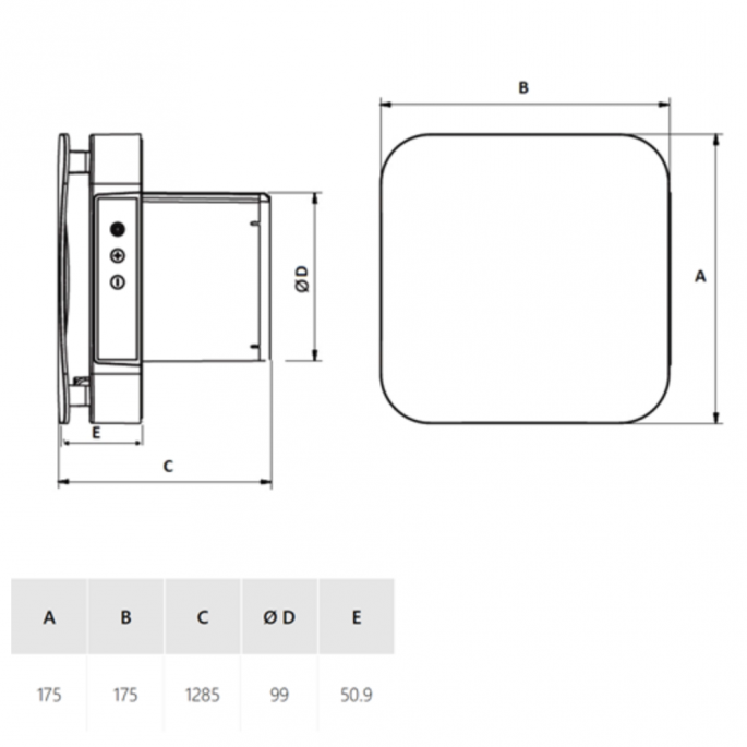 Badkamer/toilet ventilator Soler & Palau ECOAIR EVO HT - Ø 100mm - met nalooptimer & vochtsensor - 100 m3/h