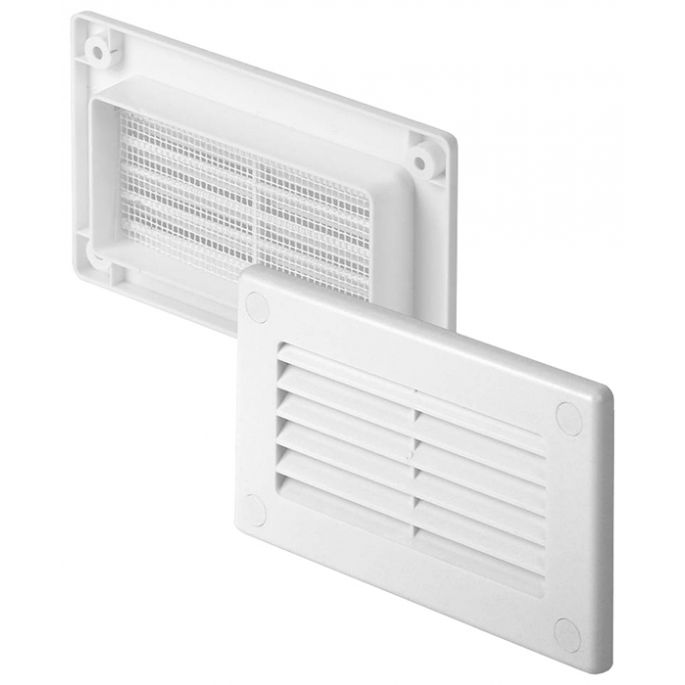 Kunststof gevelklep (buiten toepassing) voor kanaal 204 x 60mm - WIT Kunststof gevelklep (buiten toepassing) voor kanaal 204 x 60mm - WIT