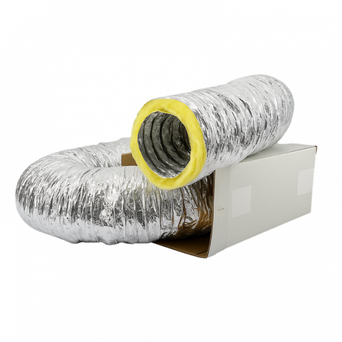 Geïsoleerde flexibele ventilatieslang | diameter 200 mm | aluminium | lengte 10 meter