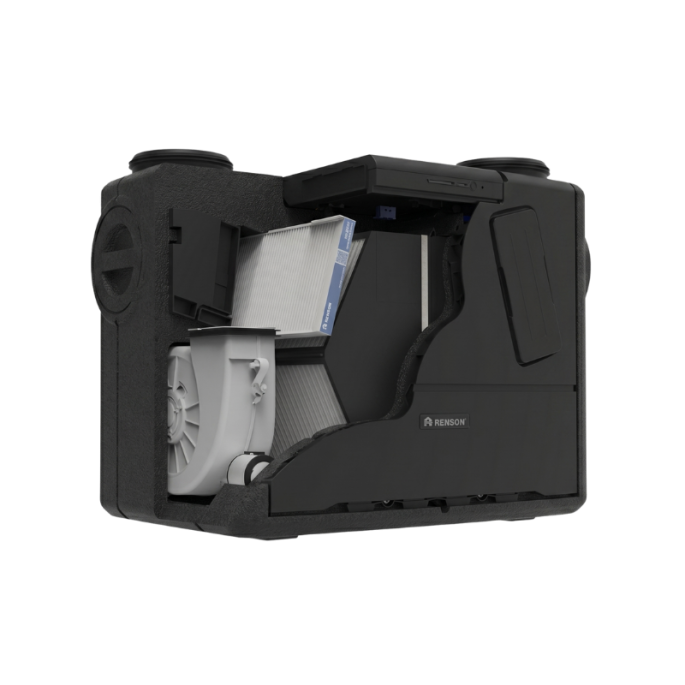 Renson Flux GO Wall Compact 275 - WTW - 275 m3/h - Automatisch vocht gestuurd Renson Flux GO Wall Compact 275 - WTW - 275 m3/h - Automatisch vocht gestuurd