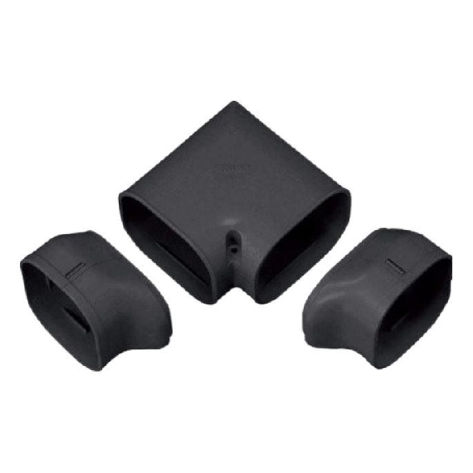 Airco gedraaide bocht 90° | zwart