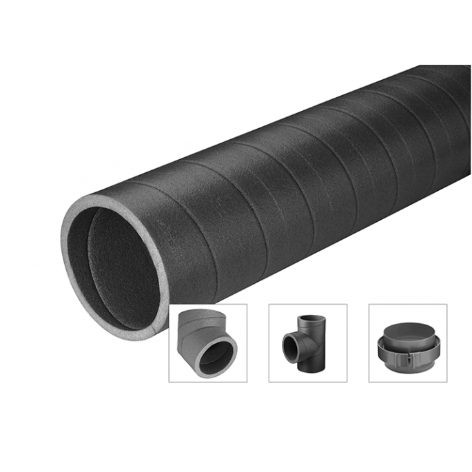 Ubbink Aerfoam - Geïsoleerd leidingsysteem Ø125mm - L=1000mm - 0188207 Ubbink Aerfoam - Geïsoleerd leidingsysteem Ø125mm - L=1000mm - 0188207