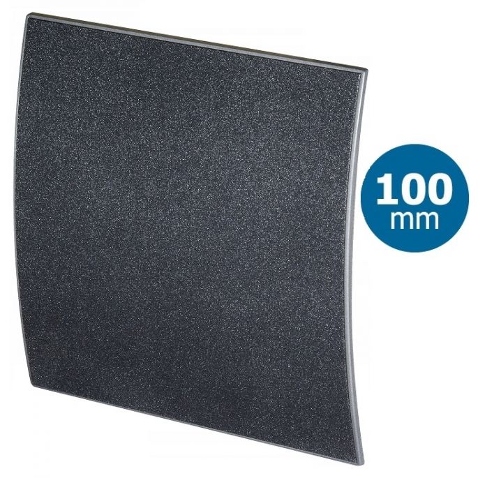 Whisper Pro-Design badkamerventilator - Ø100mm - aan/uit - gebogen kunststof - grafiet deluxe Whisper Pro-Design badkamerventilator - Ø100mm - aan/uit - gebogen kunststof - grafiet deluxe
