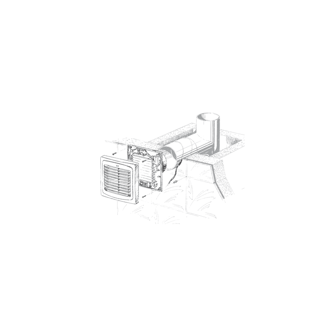 Badkamerventilator Blauberg "Auto" met automatische lamellen - Ø 100mm - MET TIMER + VOCHTSENSOR (AUTO100H)