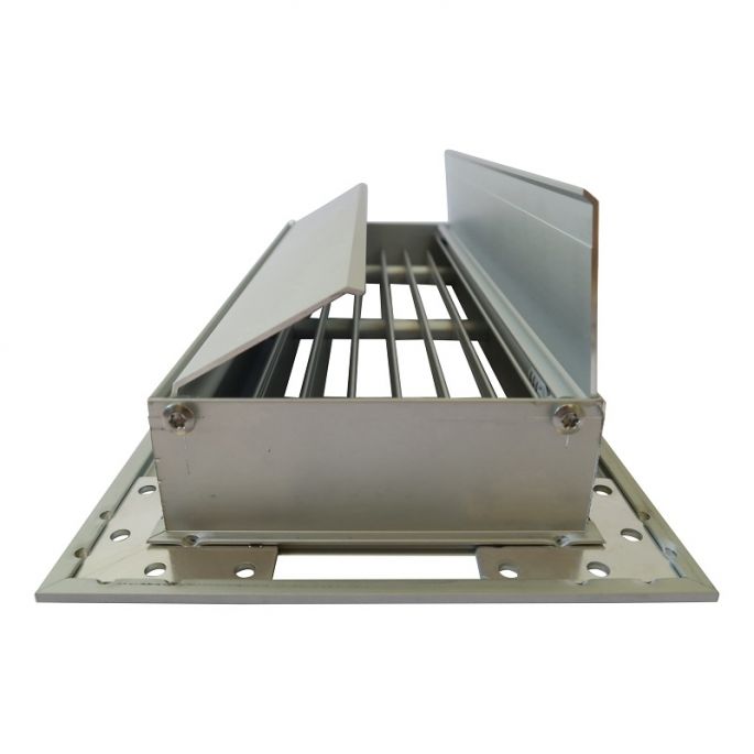 Vloerrooster DELUXE 250 x 100mm (past in Brink maat 254 x 102mm) met volumeregelklep - aluminium Vloerrooster DELUXE 250 x 100mm (past in Brink maat 254 x 102mm) met volumeregelklep - aluminium