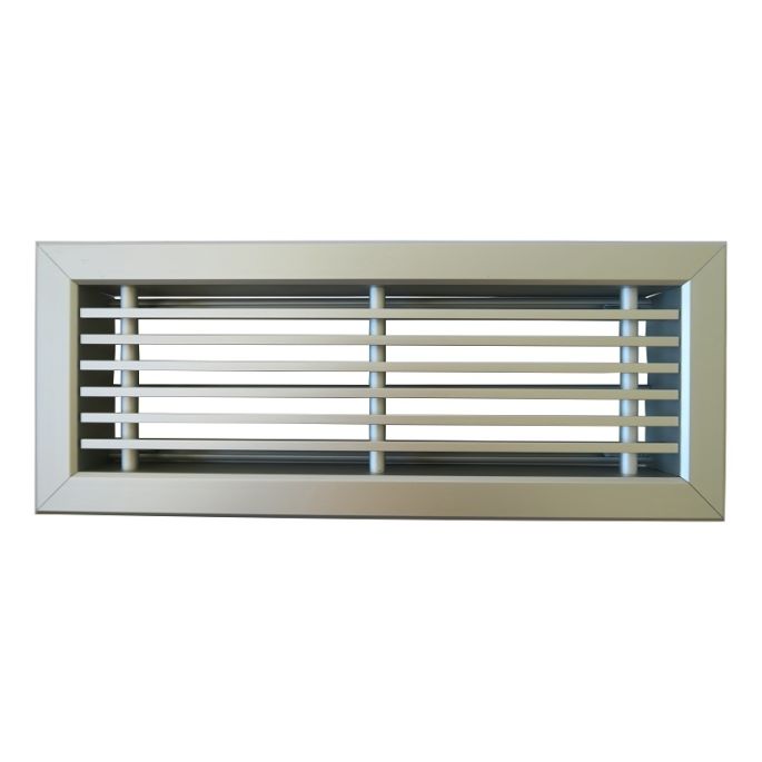 Vloerrooster DELUXE 305 x 100mm (past in Brink maat 305 x 102mm) met volumeregelklep - aluminium