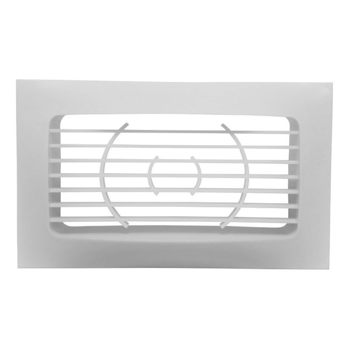 Kunststof afzuig/toevoer rooster (binnen toepassing) 120 x 60mm - WIT