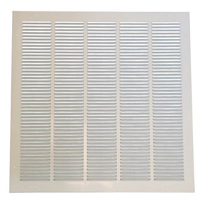 Retourrooster met vaste lamellen - staal - WIT RAL9010 - opbouw 550 x 550mm (1W-5555W)