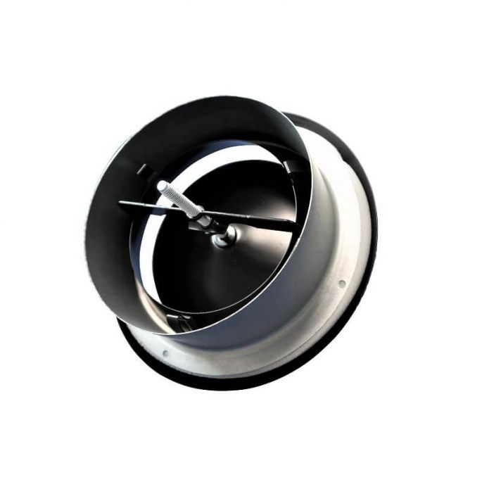 Luchtventiel | toevoer | diameter 125 mm | met bus | zwart