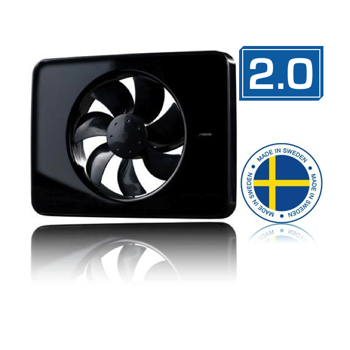 Nedco badkamerventilator Fresh Intellivent design 2.0 | zwart