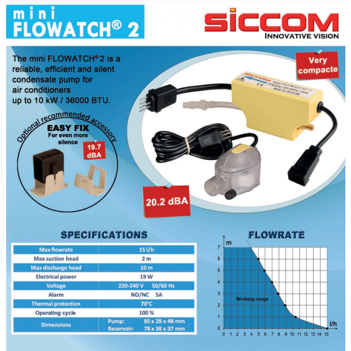 Flowatch Condenspomp mini 2 | 230V/50Hz | max 5A