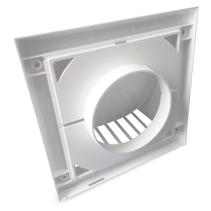 Kunststof gevelkap met klep | wit | achteraansluiting diameter 100 mm