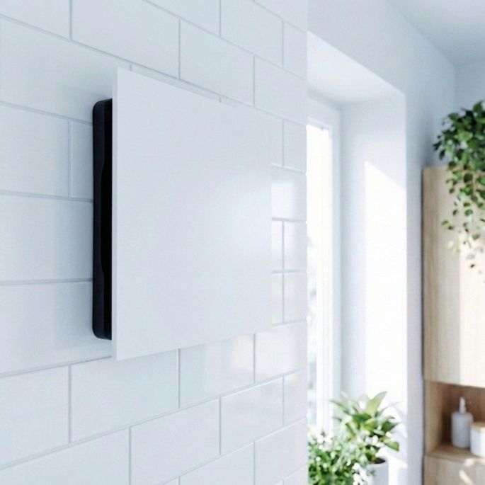 Whisper Pro-Design badkamerventilator - Ø125mm - met nalooptimer - vlak kunststof - wit - zwarte ventilator