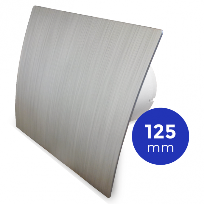  Whisper Pro-Design badkamerventilator - Ø125mm - aan/uit - kunststof - zilver