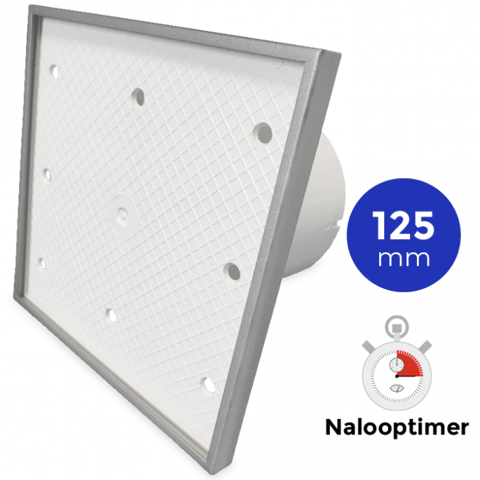 Whisper Pro-Design badkamerventilator - Ø125mm - met nalooptimer - tegelfront