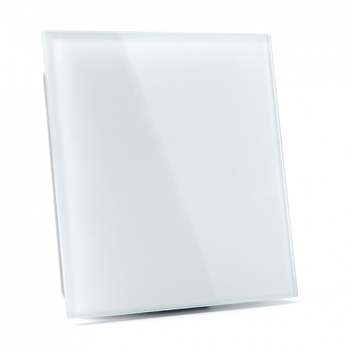 Whisper Pro-Design badkamerventilator - Ø100mm - aan/uit - vlak glas - mat wit