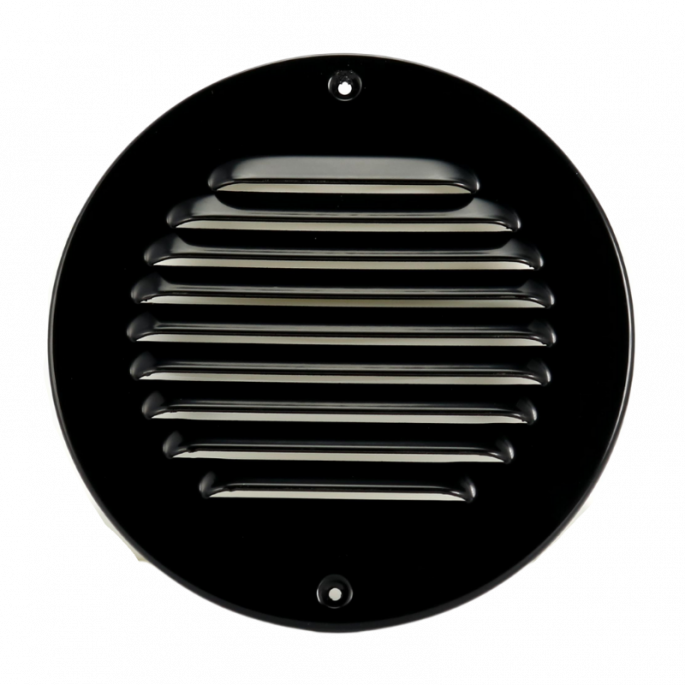 Aluminium rond schoepenrooster ZWART opbouw - 150mm (1-R150Z) Aluminium rond schoepenrooster ZWART opbouw - 150mm (1-R150Z)