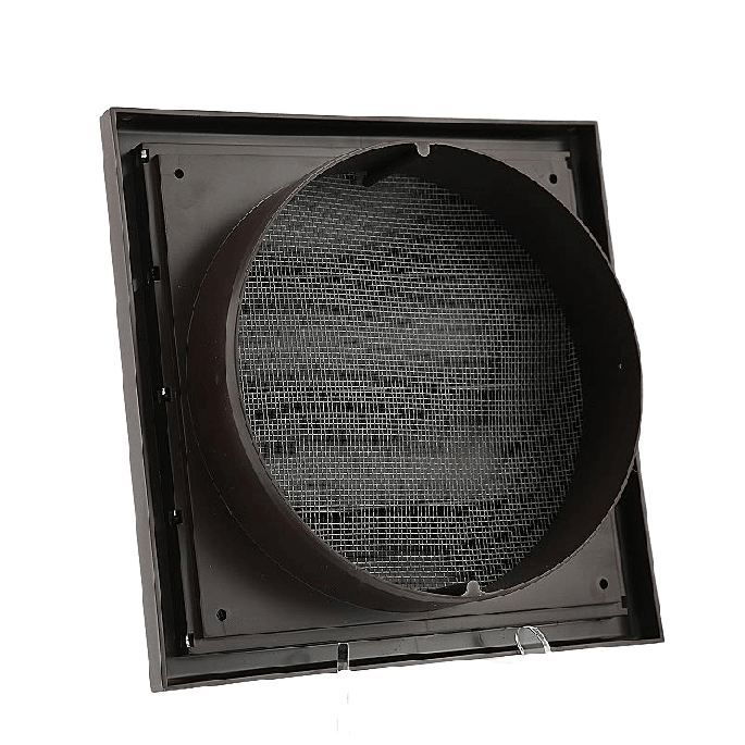 Kunststof overdrukrooster met vliegengaas, aansluiting 150mm - BRUIN 