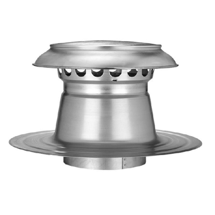 Platdak ontluchting dubbelwandig met aluminium kap Ø 250mm Platdak ontluchting dubbelwandig met aluminium kap Ø 250mm